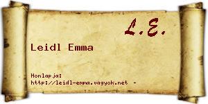 Leidl Emma névjegykártya